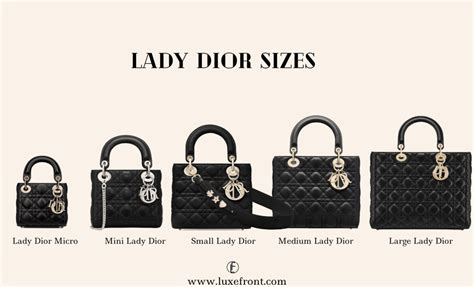 lady dior black large|lady dior bag size chart.